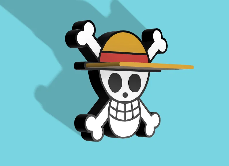 Mẫu kệ treo tường trang trí hình biểu tượng One Piece (One Piece Shelf) - Image 1