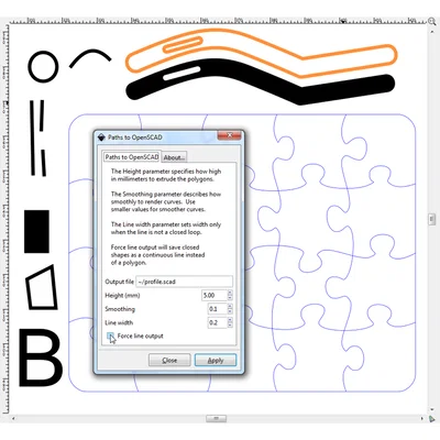 Inkscape to OpenSCAD converter v7