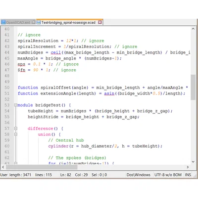 Tệp hỗ trợ OpenSCAD cho Notepad++