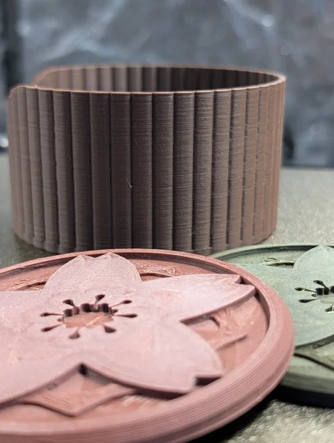 Bộ lót ly hoa anh đào (Sakura) kèm giá đỡ đơn giản - Image 3