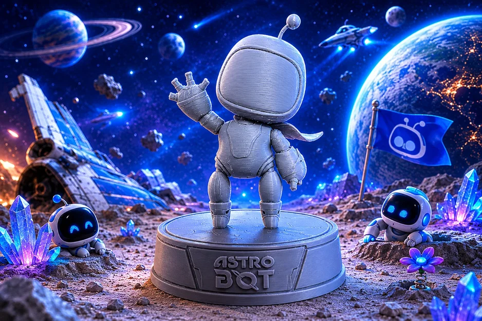 Mô hình 3D Astrobot (Astro Bot) trang trí bàn chơi game PS5 - Image 1