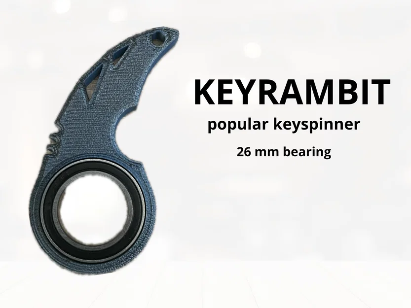 Keyrambit 26mm Bearing: Móc khóa xoay tay cực đã in 3D - Image 1