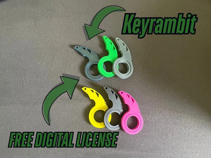 Móc khóa xoay Keyrambit in 3D không cần vòng bi độc đáo - Image 1