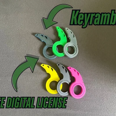 Móc khóa xoay Keyrambit in 3D không cần vòng bi độc đáo