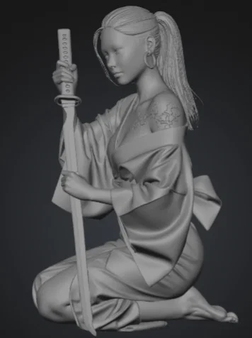 Mô hình 3D Nữ Samurai (Samurai donna) tinh xảo để in 3D - Image 1