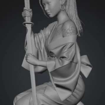 Mô hình 3D Nữ Samurai (Samurai donna) tinh xảo để in 3D