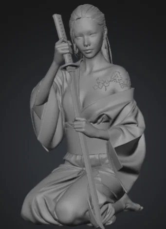 Mô hình 3D Nữ Samurai (Samurai donna) tinh xảo để in 3D - Image 4