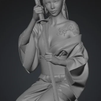 Mô hình 3D Nữ Samurai (Samurai donna) tinh xảo để in 3D