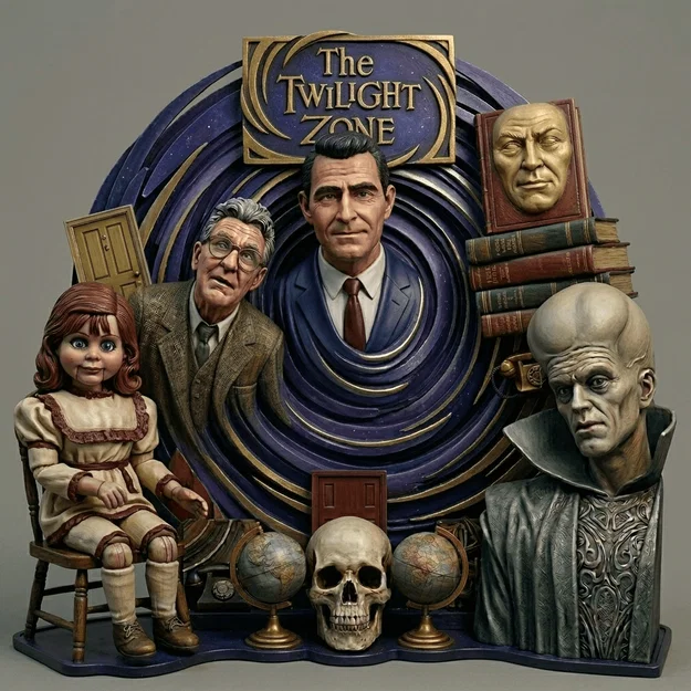 Mô hình 3D The Twilight Zone Collage 1959 trang trí độc đáo - Image 1