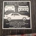 Bảng treo tường decor thông số kỹ thuật Nissan Skyline R32 - Thumbnail 1