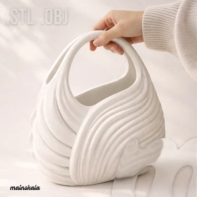 Túi Xách Cánh Hoa Điêu Khắc - Thiết Kế Sóng Hữu Cơ 3D