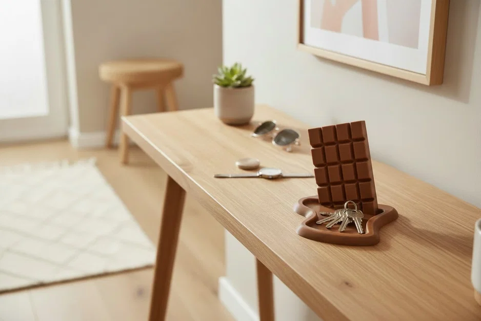 Khay Đựng Chìa Khóa Entryway – Kiểu Dáng "Socola Tan Chảy" - Image 1