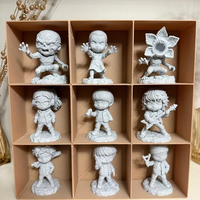 Bộ sưu tập 9 mô hình Chibi Stranger Things - Đồ trang trí in 3D