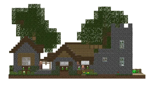Mô hình tiểu cảnh làng Minecraft (Minecraft Diorama) tuyệt đẹp - Image 1