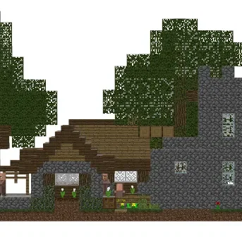 Mô hình tiểu cảnh làng Minecraft (Minecraft Diorama) tuyệt đẹp