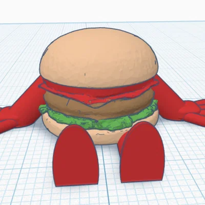 Mô hình 3D Mini Burger Buddy ngộ nghĩnh cho góc làm việc