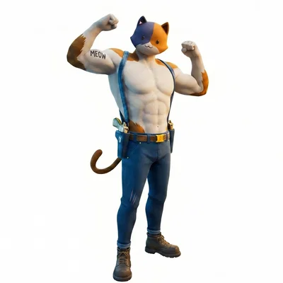 Mô hình 3D mèo cơ bắp Meowscles từ Fortnite siêu đẹp