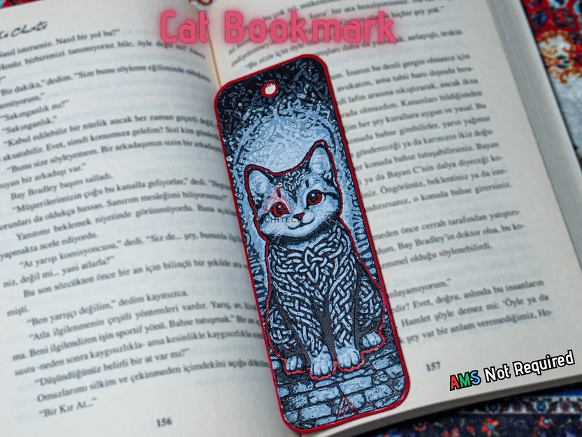 Celtic Knot Cat - Bookmark Hueforge - Image 1
