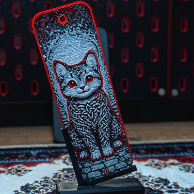 Celtic Knot Cat - Bookmark Hueforge