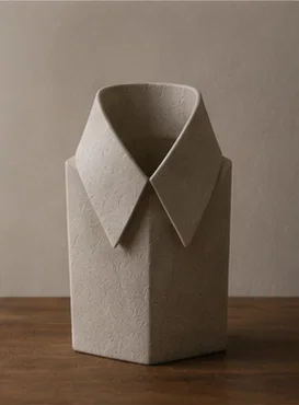 Bình hoa hình cổ áo sơ mi độc đáo (Collar Vase) cho không gian làm việc - Image 1