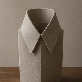 Bình hoa hình cổ áo sơ mi độc đáo (Collar Vase) cho không gian làm việc
