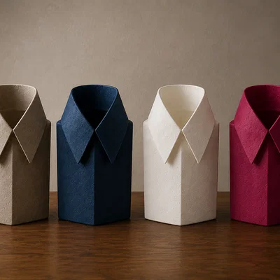 Bình hoa hình cổ áo sơ mi độc đáo (Collar Vase) cho không gian làm việc