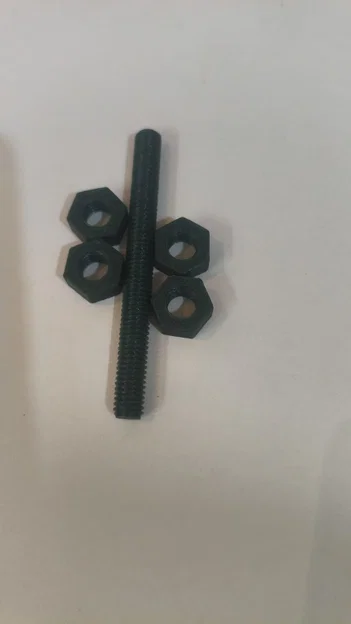 Thanh ren M8 dài 80mm kèm đai ốc (M8 Nut) in 3D tiện lợi - Image 2