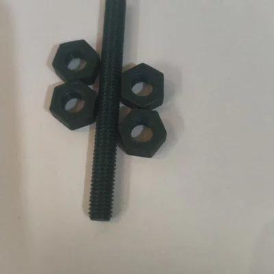 Thanh ren M8 dài 80mm kèm đai ốc (M8 Nut) in 3D tiện lợi