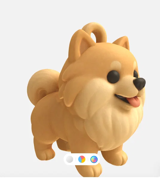 Mô hình móc khóa chó Pomeranian 3D dễ thương cho mọi người - Image 1