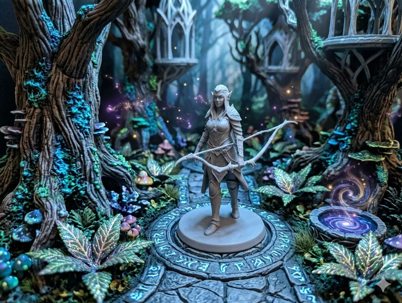 Cung Thủ Tộc Tiên Rừng: Mô Hình Fantasy Mini - Image 1