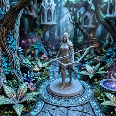 Cung Thủ Tộc Tiên Rừng: Mô Hình Fantasy Mini