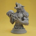 Tượng Bán Thân Người Sói Hú Cầm Đầu Lâu - Thumbnail 1