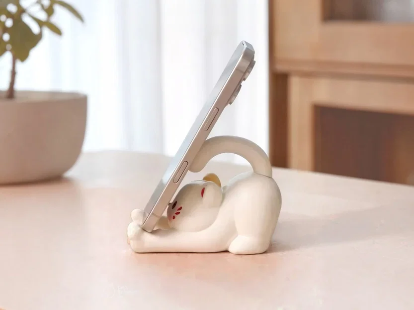 Giá đỡ điện thoại hình chú mèo vươn vai (Stretching Cat Phone Stand) - Image 1
