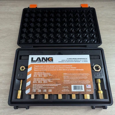 Hộp đựng siêu bền cho bộ dụng cụ làm sạch ren Lang Tools 2584 15 chi tiết