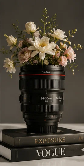 Bình hoa và ống đựng bút mô phỏng ống kính máy ảnh 24-70mm 3D - Image 3