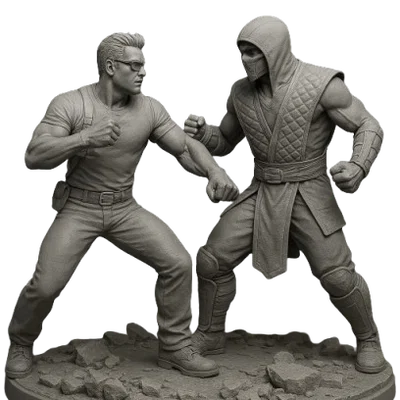 Johnny Cage đối đầu Sub-Zero