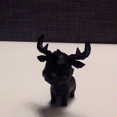Mô hình nai sừng tấm (moose) low poly siêu dễ thương