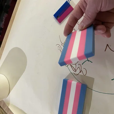 Mô hình cờ người chuyển giới (Trans Flag) in 3D tinh tế