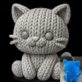 Mô hình Mèo Ngồi Đan Len 3D - Thumbnail 1
