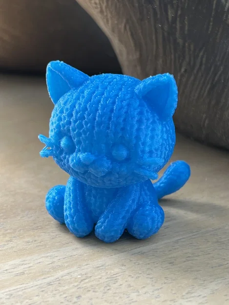 Mô hình Mèo Ngồi Đan Len 3D - Image 2