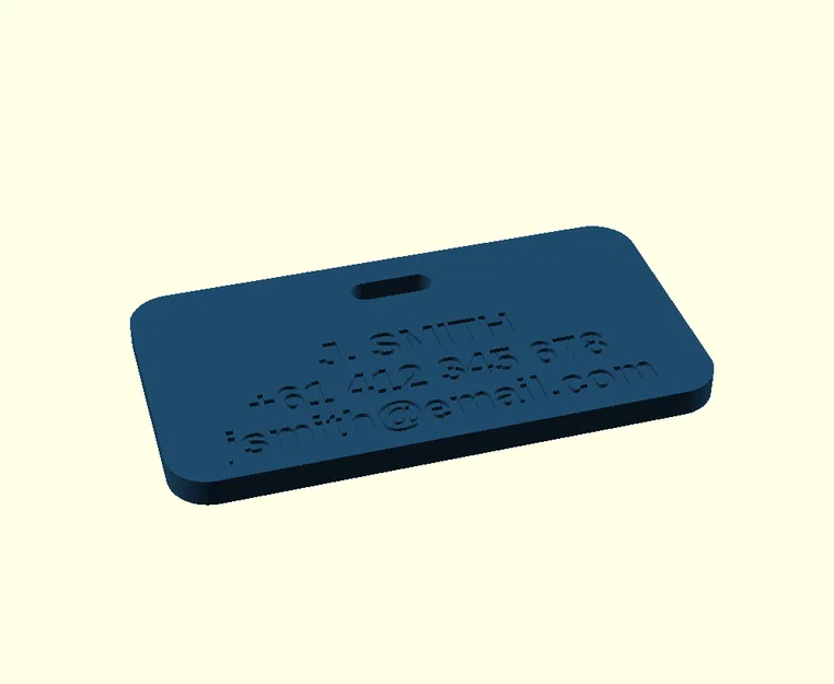 Thẻ Hành Lý (Luggage Tag) Tùy Chỉnh (Parametric) — In Phẳng, Có Chỗ Ghi Tên & Liên Hệ - Image 4