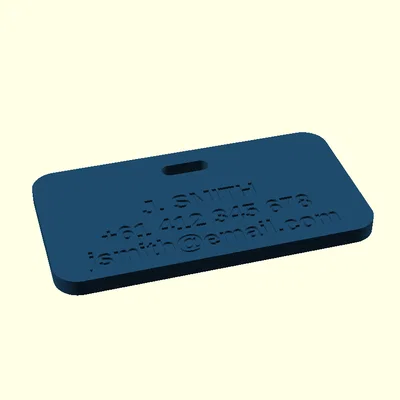Thẻ Hành Lý (Luggage Tag) Tùy Chỉnh (Parametric) — In Phẳng, Có Chỗ Ghi Tên & Liên Hệ