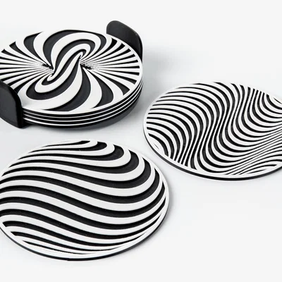 Bộ Lót Ly Ảo Ảnh Thị Giác (Optical Illusion Coasters)