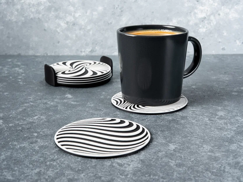 Bộ Lót Ly Ảo Ảnh Thị Giác (Optical Illusion Coasters) - Image 3