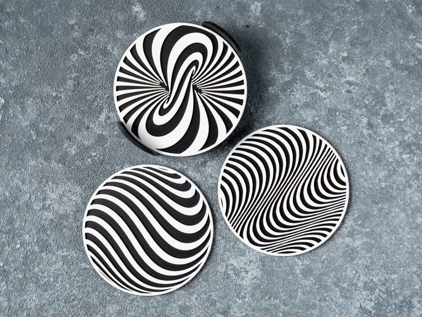 Bộ Lót Ly Ảo Ảnh Thị Giác (Optical Illusion Coasters) - Image 5
