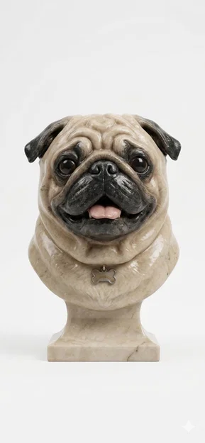 Mô hình tượng chó Pug dễ thương (Ted the Pug) để bàn - Image 1