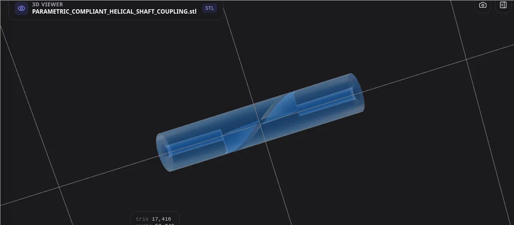 Khớp nối trục xoắn đàn hồi Parametric cho máy in 3D và CNC - Image 6