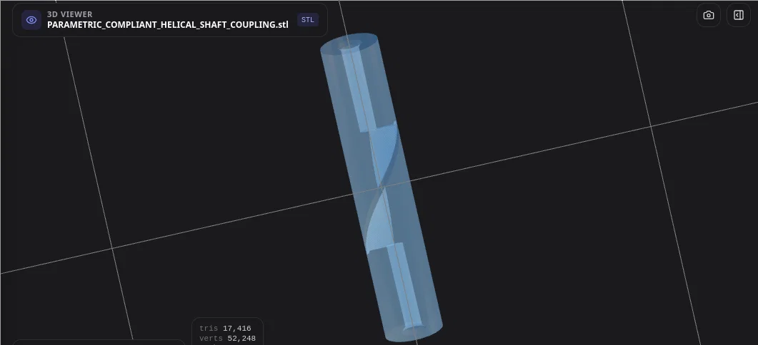 Khớp nối trục xoắn đàn hồi Parametric cho máy in 3D và CNC - Image 7
