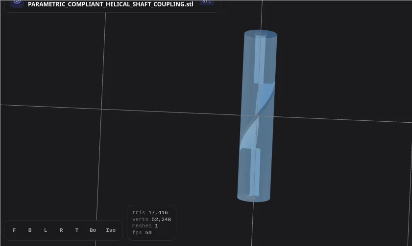 Khớp nối trục xoắn đàn hồi Parametric cho máy in 3D và CNC - Image 8