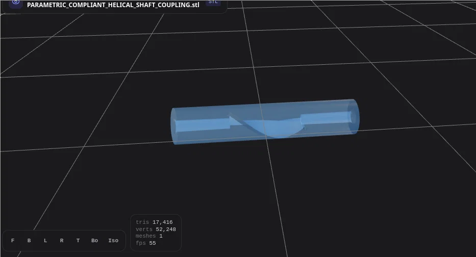 Khớp nối trục xoắn đàn hồi Parametric cho máy in 3D và CNC - Image 9